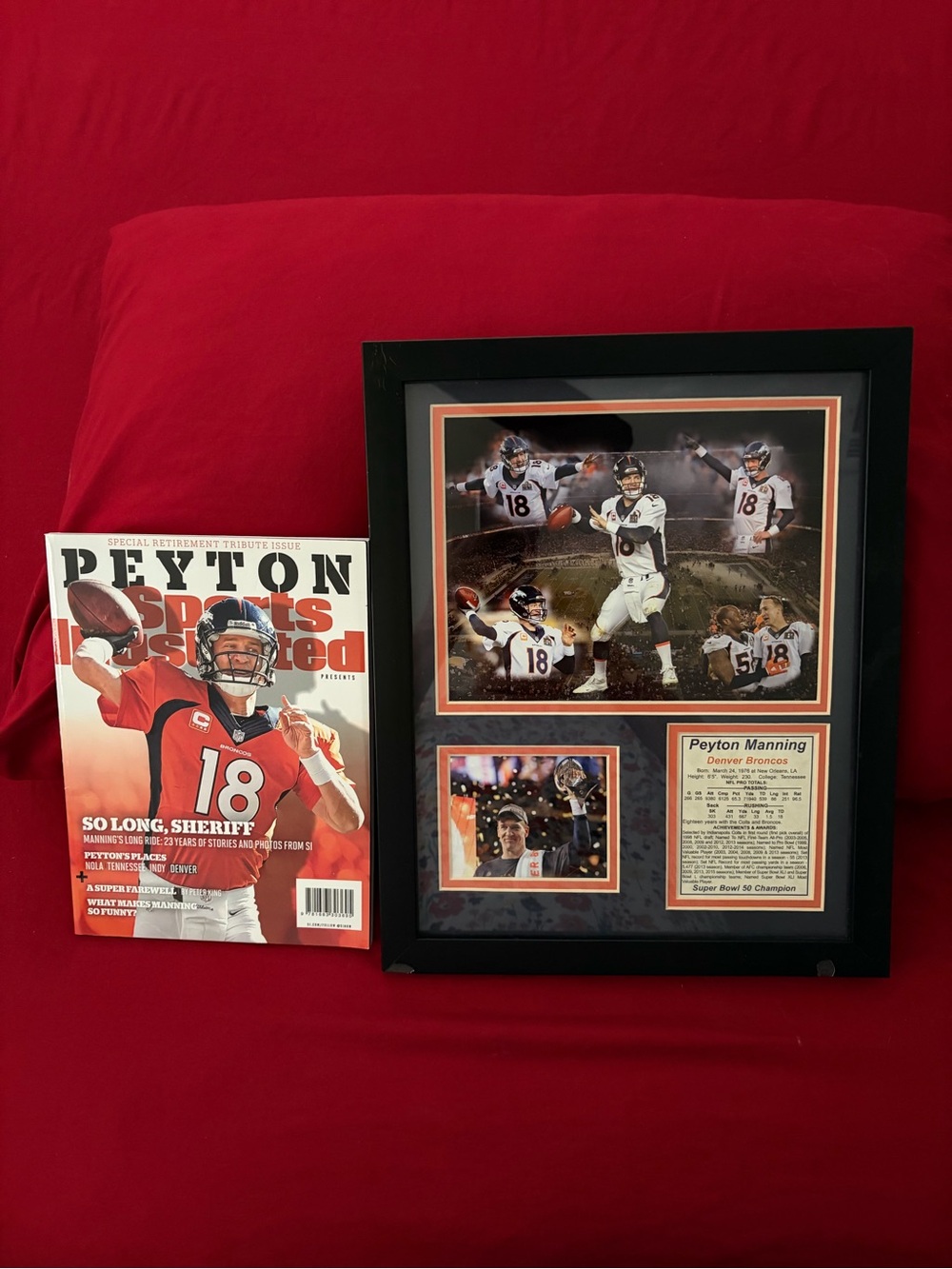Peyton Manning Framed Sports Collage 
Super Bowl 50 Champion